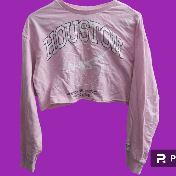 H&M Divided Nasa Houston long sleeve t-shirt in pink and white size XS. - Picture 1 of 5